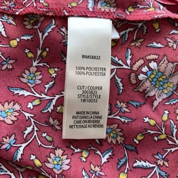 Max Studio Women's Red Floral Lightweight Long Sleeve Boho Tunic Top 1X - Picture 9 of 10